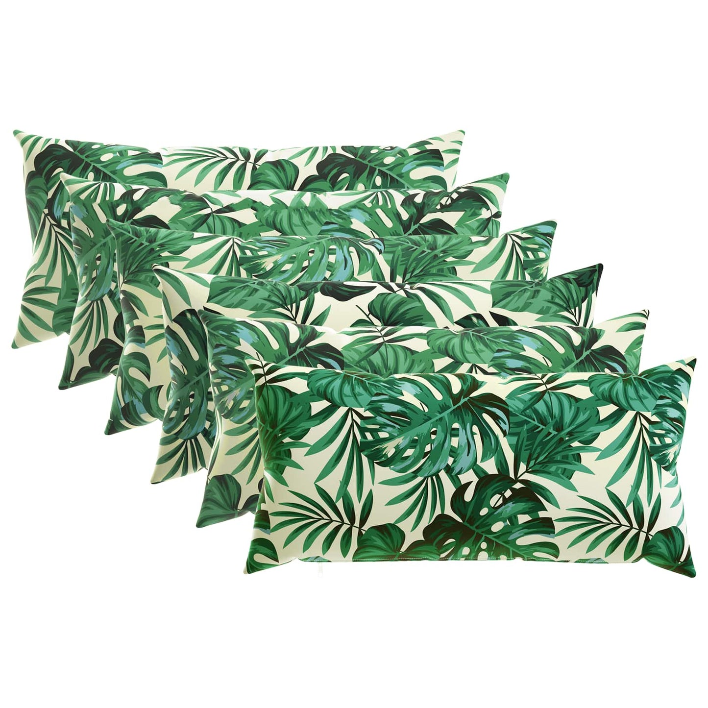 Cushion Cover 6 pcs HEERLEN Leaf Pattern 40 x 70 cm Polyester