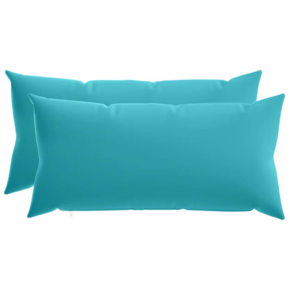 Cushion Cover 2 pcs HEERLEN Turquoise 40 x 70 cm Polyester