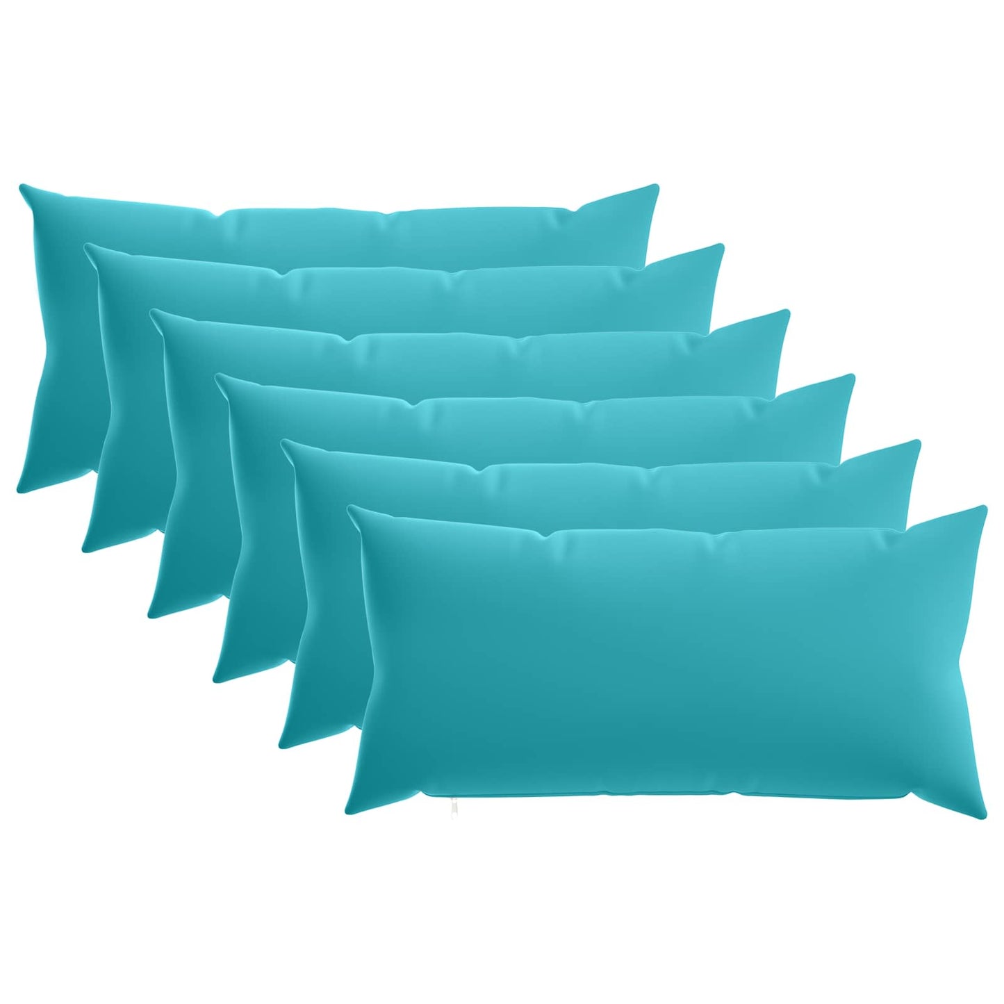 Cushion Cover 6 pcs HEERLEN Turquoise 40 x 70 cm Polyester