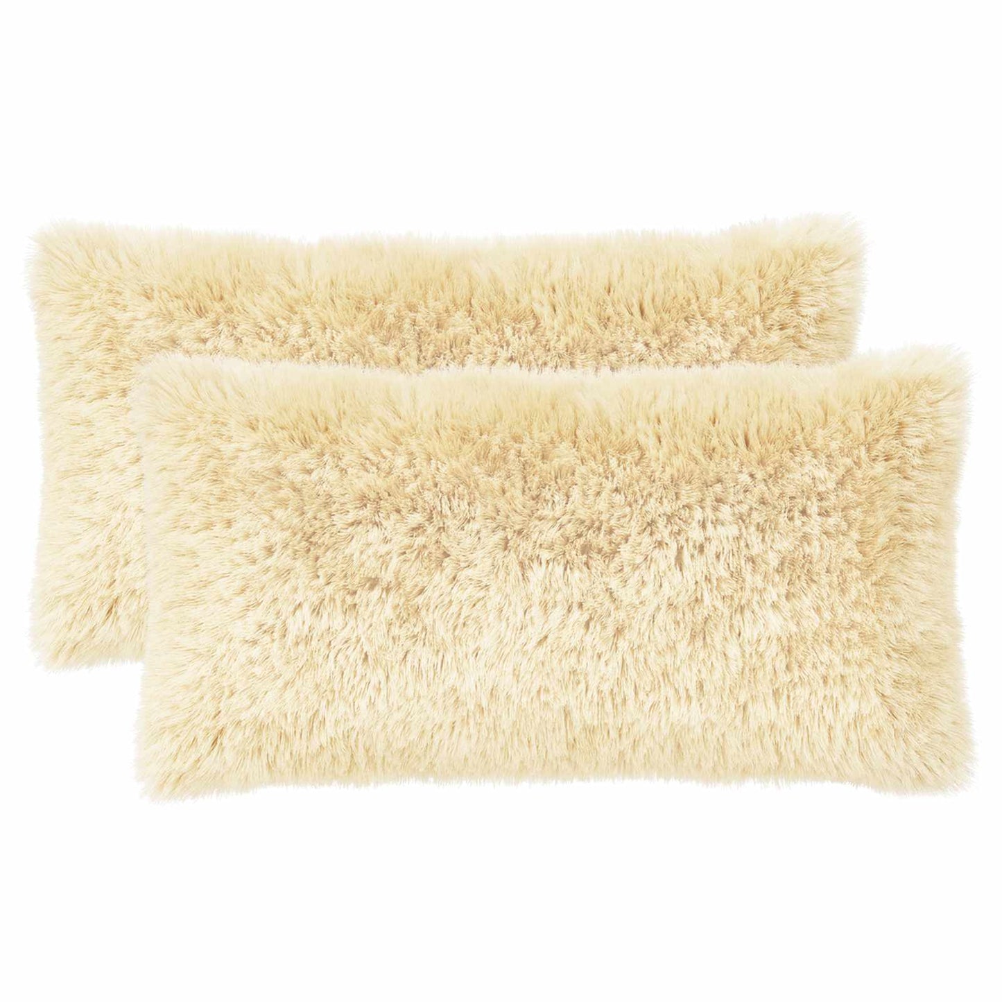 Cushion Cover 2 pcs HEERLEN Cream 40 x 70 cm PV Fleece