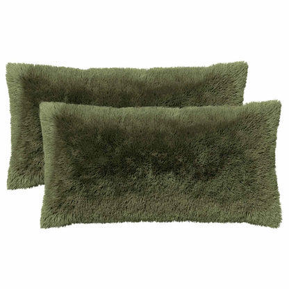 Cushion Cover 2 pcs HEERLEN Green 40 x 70 cm PV Fleece