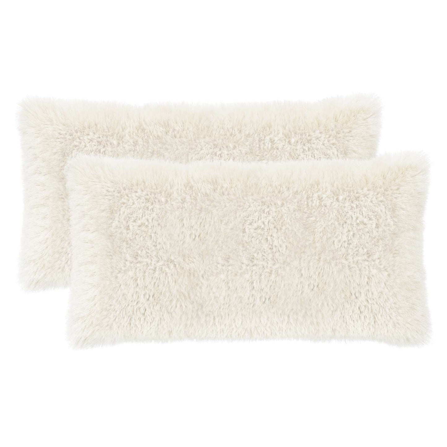Cushion Cover 2 pcs HEERLEN White 40 x 70 cm PV Fleece