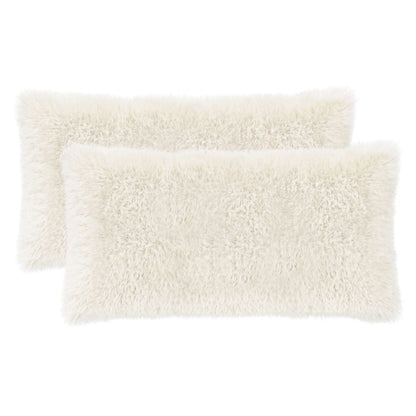 Cushion Cover 2 pcs HEERLEN White 40 x 70 cm PV Fleece