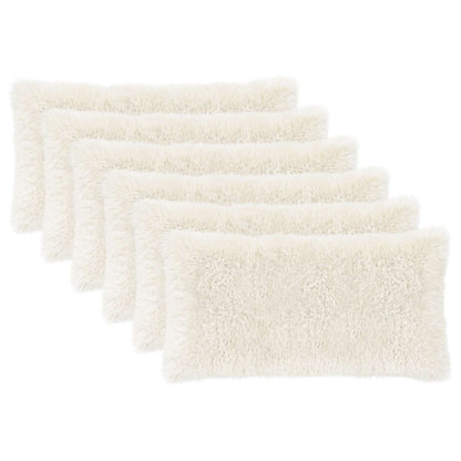 Cushion Cover 6 pcs HEERLEN White 40 x 70 cm PV Fleece