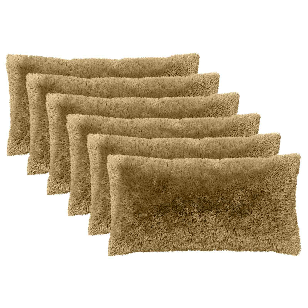 Cushion Cover 6 pcs HEERLEN Light Green 40 x 70 cm PV Fleece