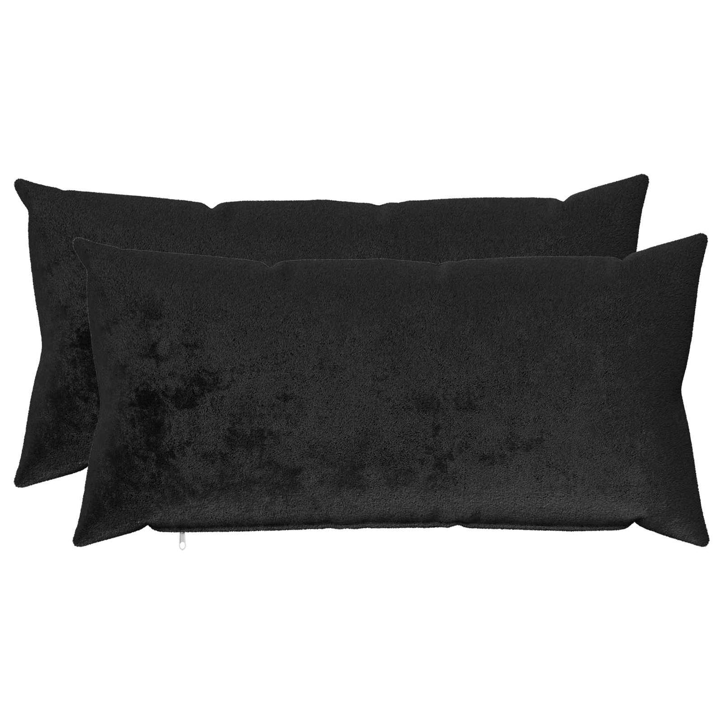 Cushion Cover 2 pcs HEERLEN Black 40 x 70 cm Flannel