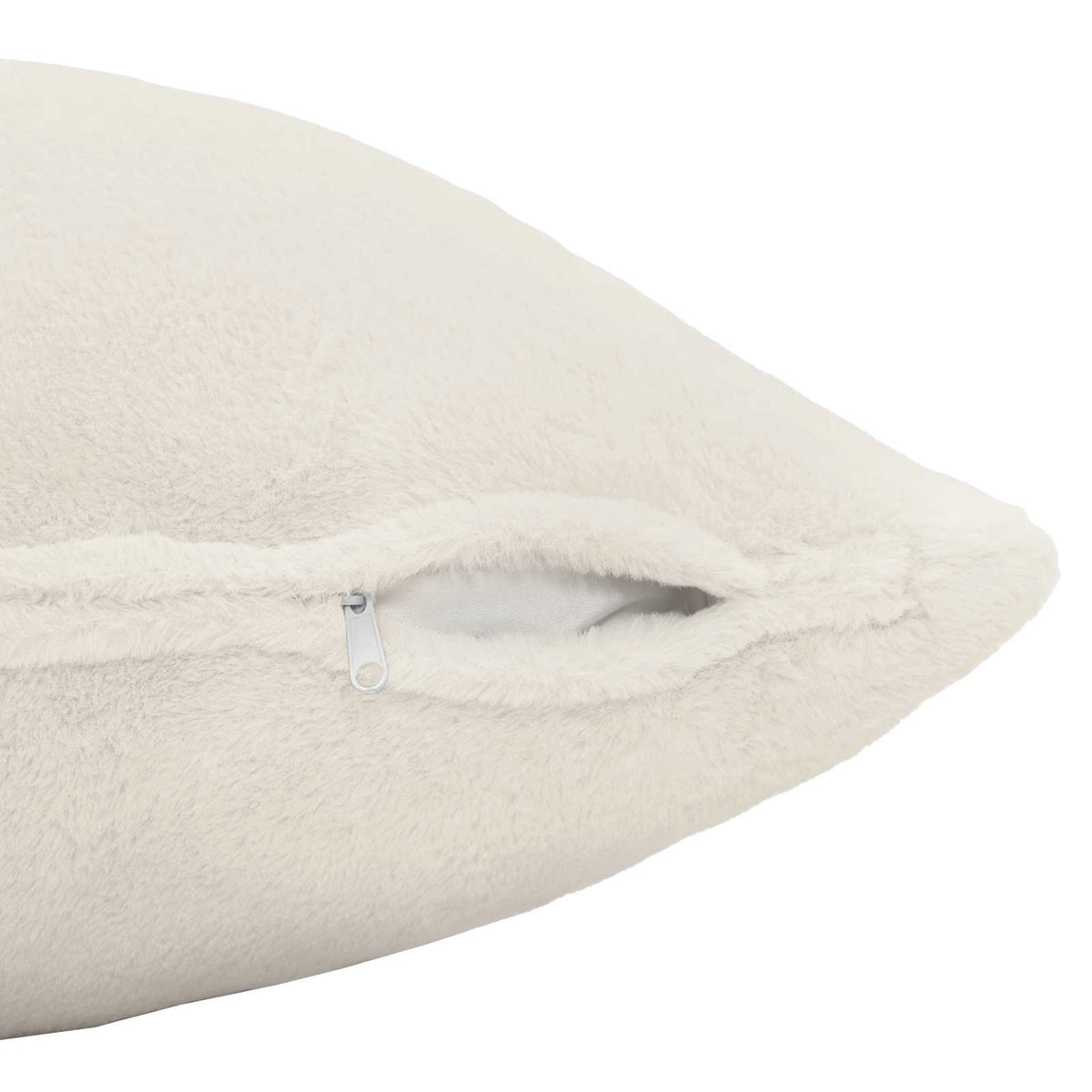 Cushion Cover 6 pcs HEERLEN White 40 x 70 cm Faux Rabbit Fur