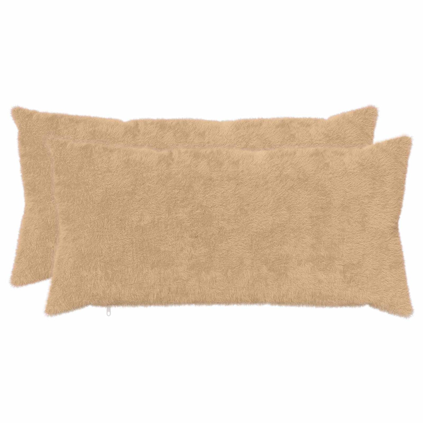 Cushion Cover 2 pcs HEERLEN Cream 40 x 70 cm Faux Rabbit Fur
