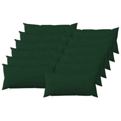 Cushion Cover 12 pcs HEERLEN Dark Green 40 x 80 cm Fabric