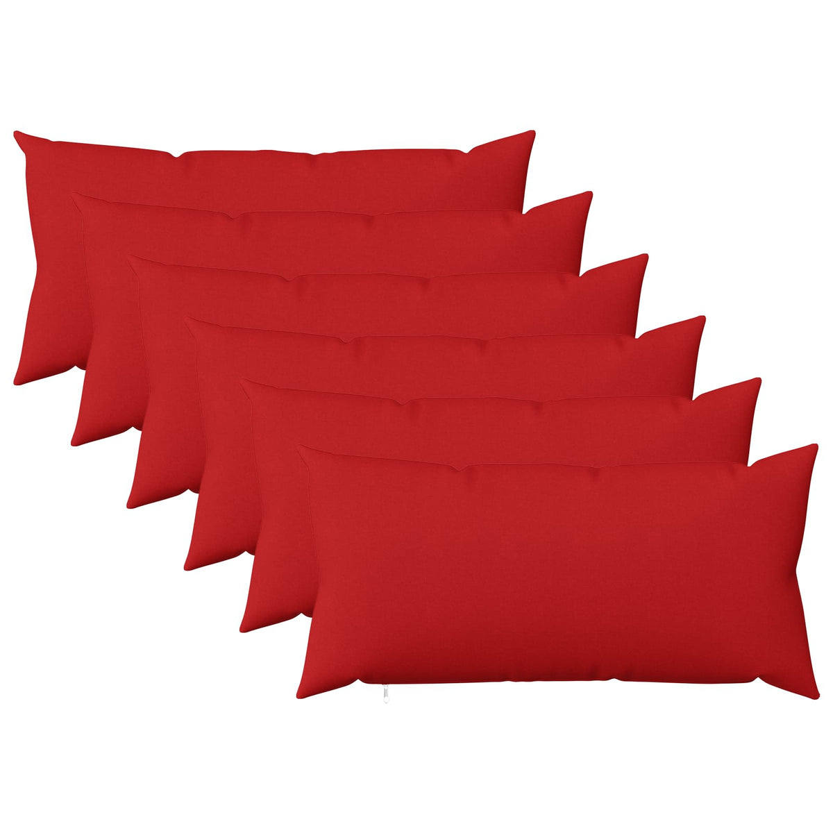 Cushion Cover 6 pcs HEERLEN Red 40 x 80 cm Fabric
