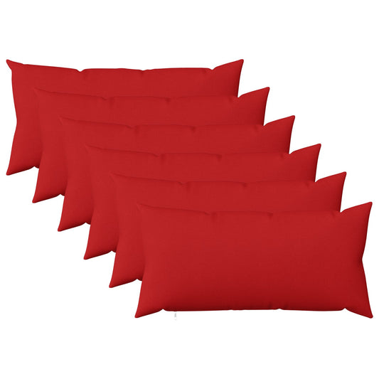 Cushion Cover 6 pcs HEERLEN Red 40 x 80 cm Fabric