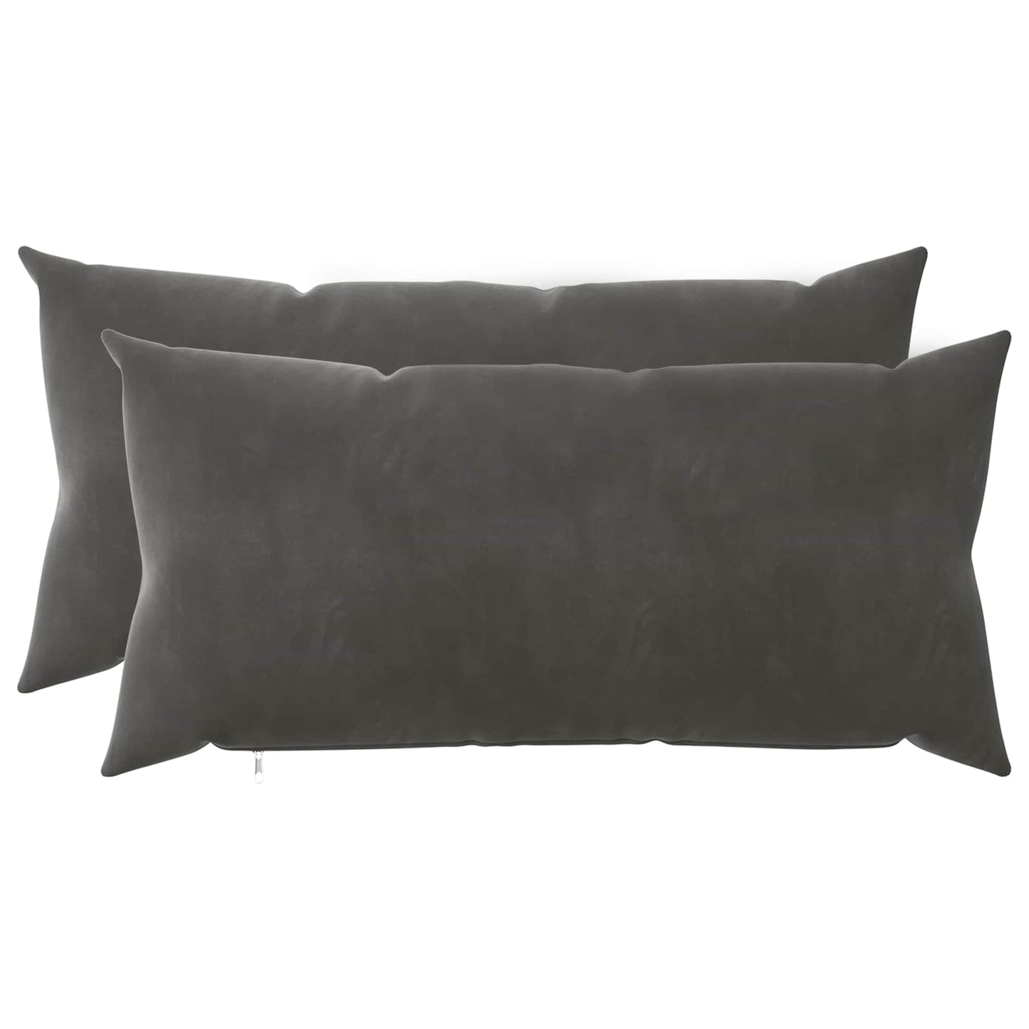 Cushion Cover 2 pcs HEERLEN Dark Grey 40 x 80 cm Velvet