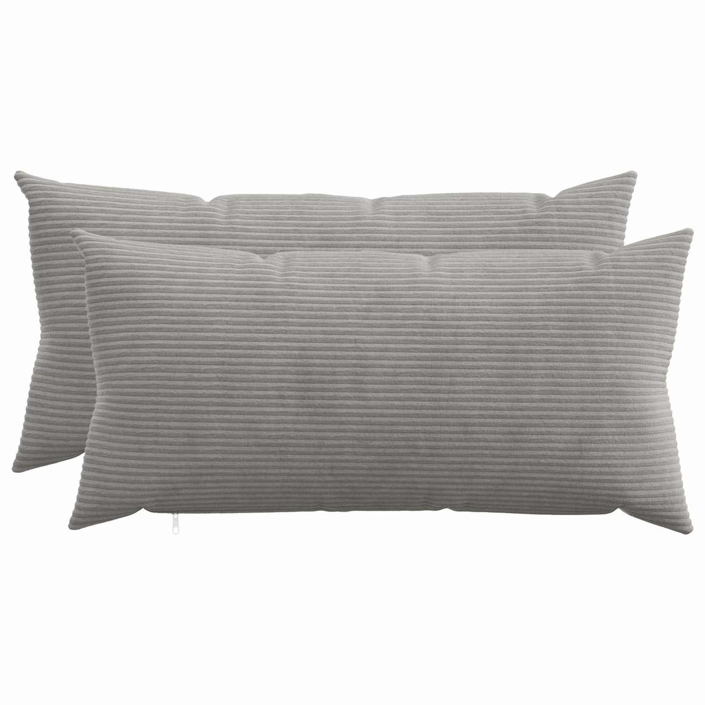 Cushion Cover 2 pcs HEERLEN Light Grey 40 x 80 cm Corduroy