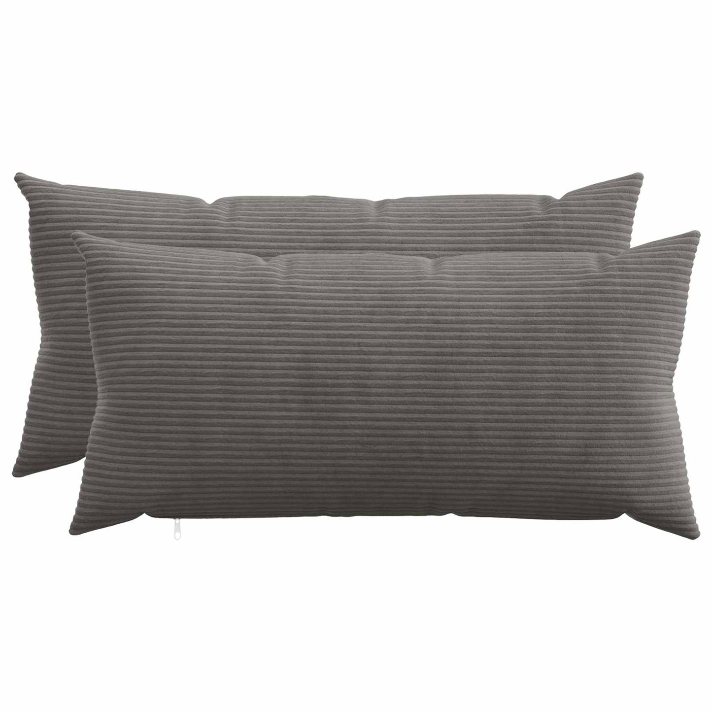 Cushion Cover 2 pcs HEERLEN Dark Grey 40 x 80 cm Corduroy