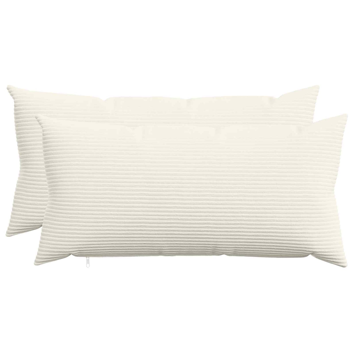 Cushion Cover 2 pcs HEERLEN Cream 40 x 80 cm Corduroy