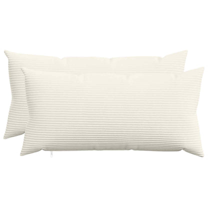 Cushion Cover 2 pcs HEERLEN Cream 40 x 80 cm Corduroy