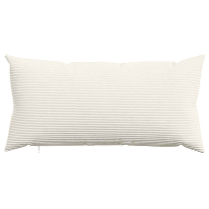 Cushion Cover 12 pcs HEERLEN Cream 40 x 80 cm Corduroy