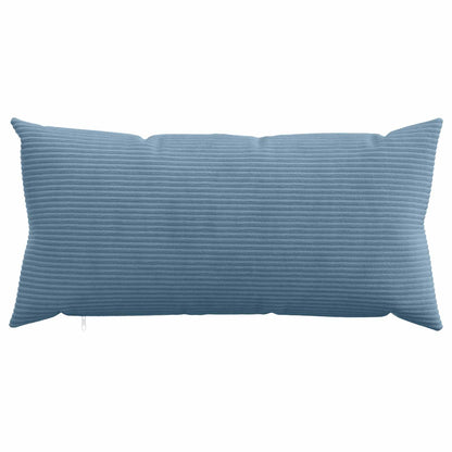 Cushion Cover 2 pcs HEERLEN Blue 40 x 80 cm Corduroy
