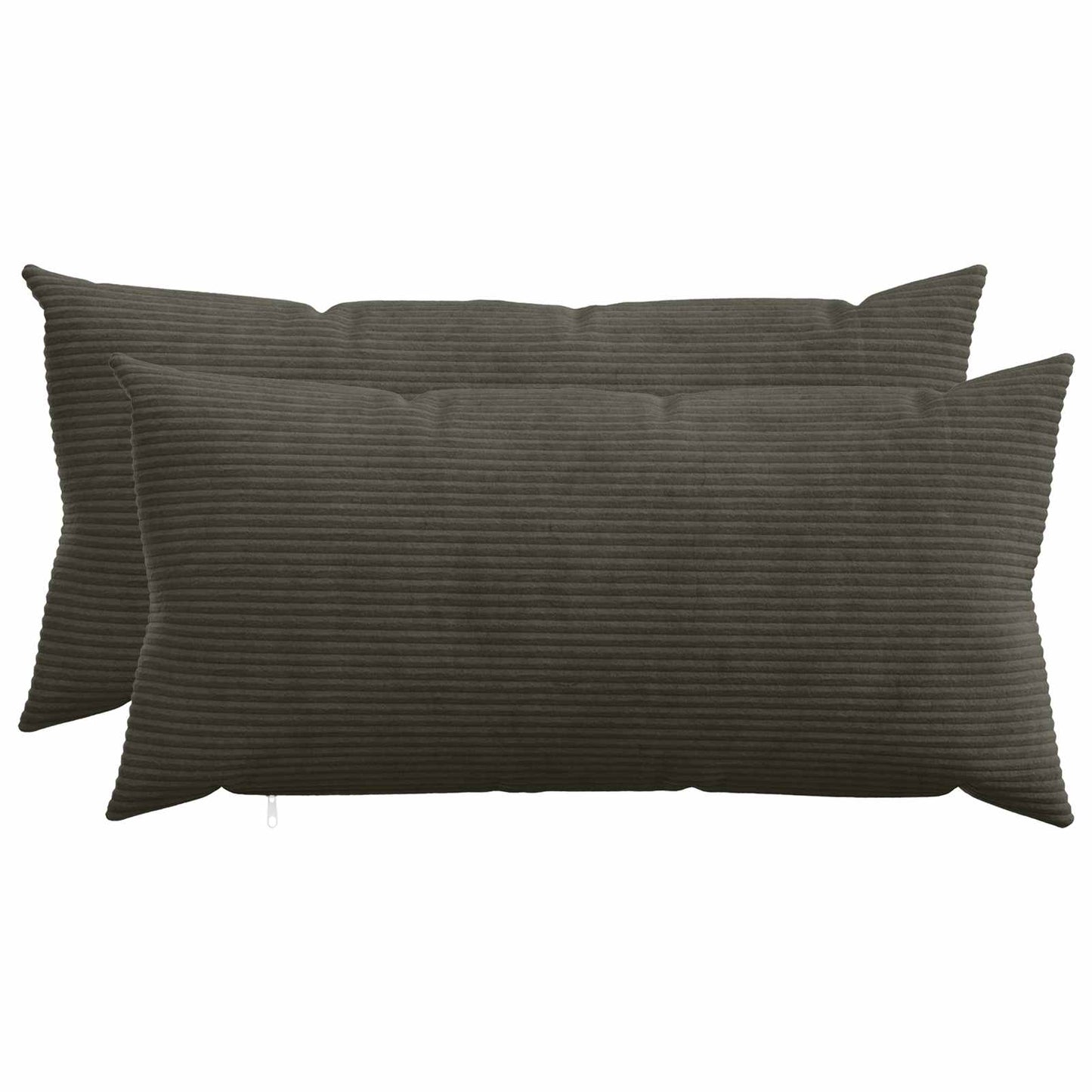 Cushion Cover 2 pcs HEERLEN Anthracite 40 x 80 cm Corduroy