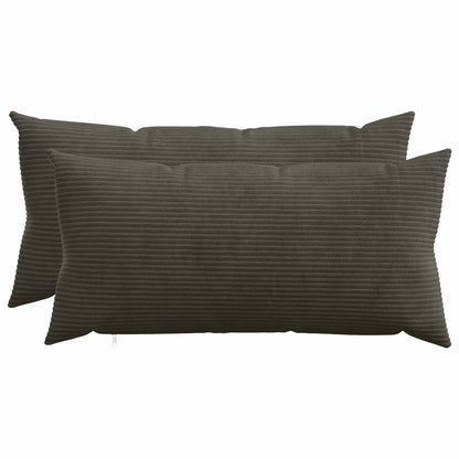 Cushion Cover 2 pcs HEERLEN Anthracite 40 x 80 cm Corduroy