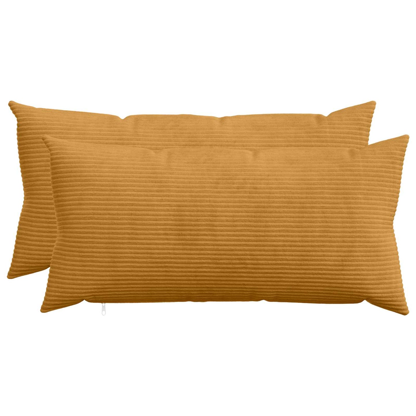 Cushion Cover 2 pcs HEERLEN Yellow 40 x 80 cm Corduroy