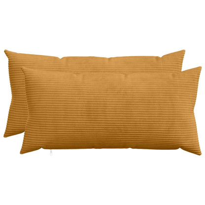 Cushion Cover 2 pcs HEERLEN Yellow 40 x 80 cm Corduroy