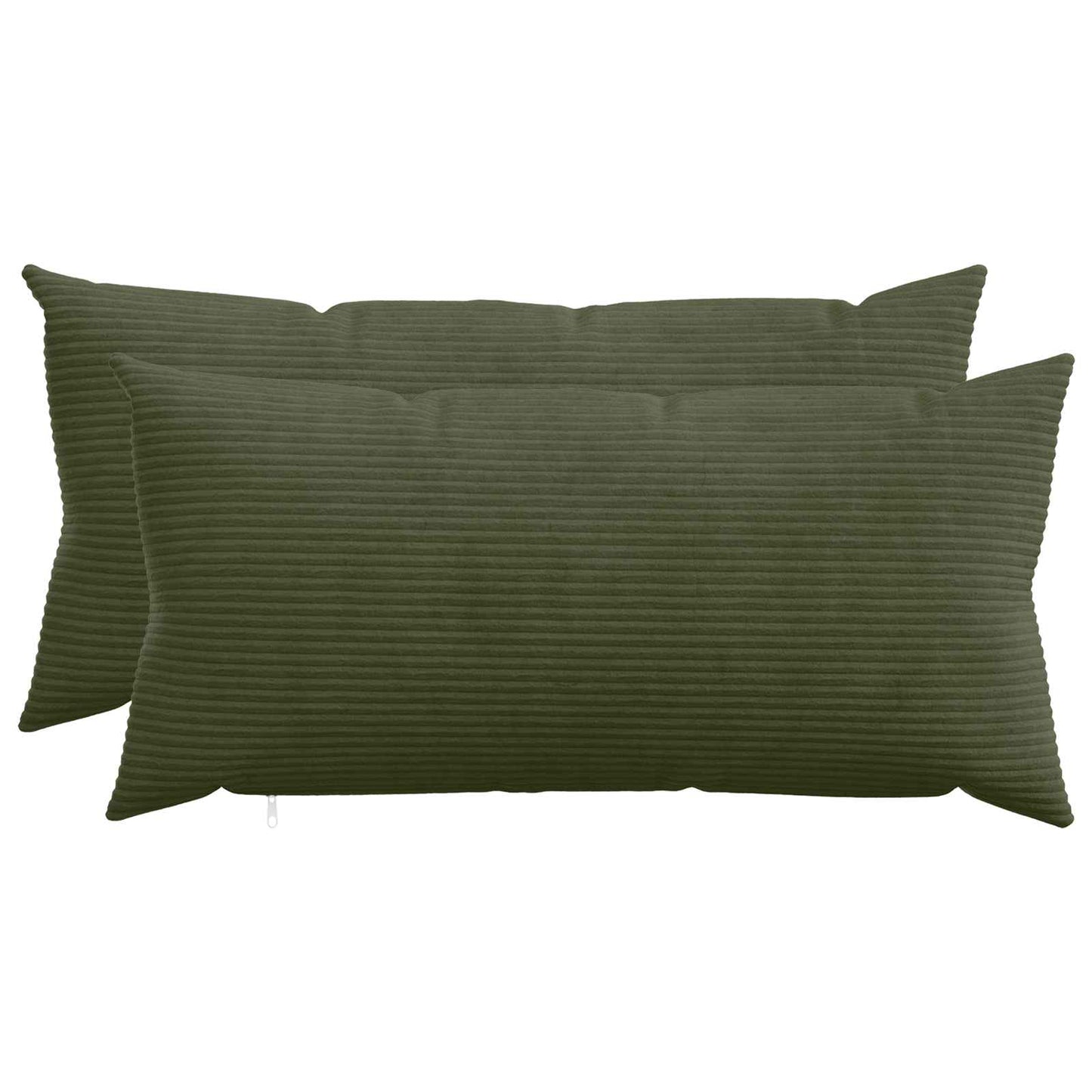 Cushion Cover 2 pcs HEERLEN Green 40 x 80 cm Corduroy