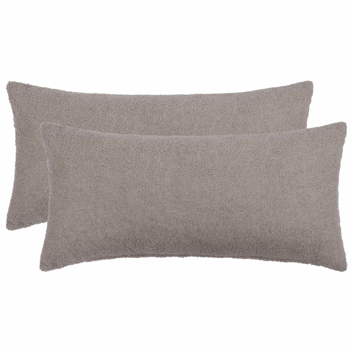Cushion Cover 2 pcs HEERLEN Light Grey 40 x 80 cm Bouclé