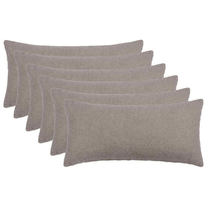 Cushion Cover 6 pcs HEERLEN Light Grey 40 x 80 cm Bouclé