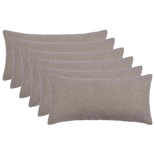 Cushion Cover 6 pcs HEERLEN Light Grey 40 x 80 cm Bouclé