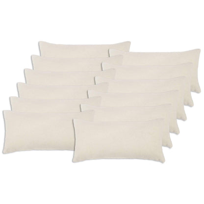 Cushion Cover 12 pcs HEERLEN Cream 40 x 80 cm Bouclé