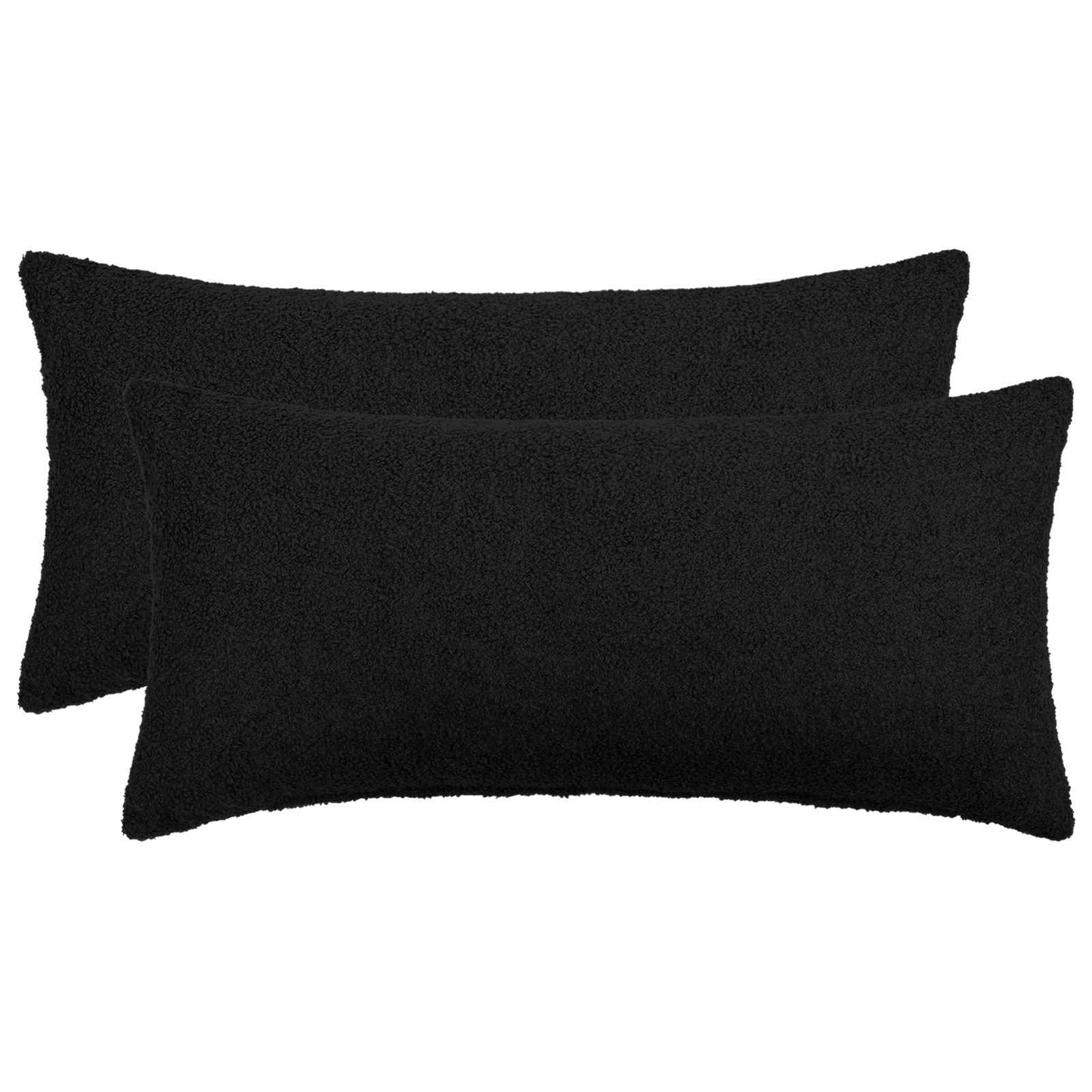 Cushion Cover 2 pcs HEERLEN Black 40 x 80 cm Bouclé