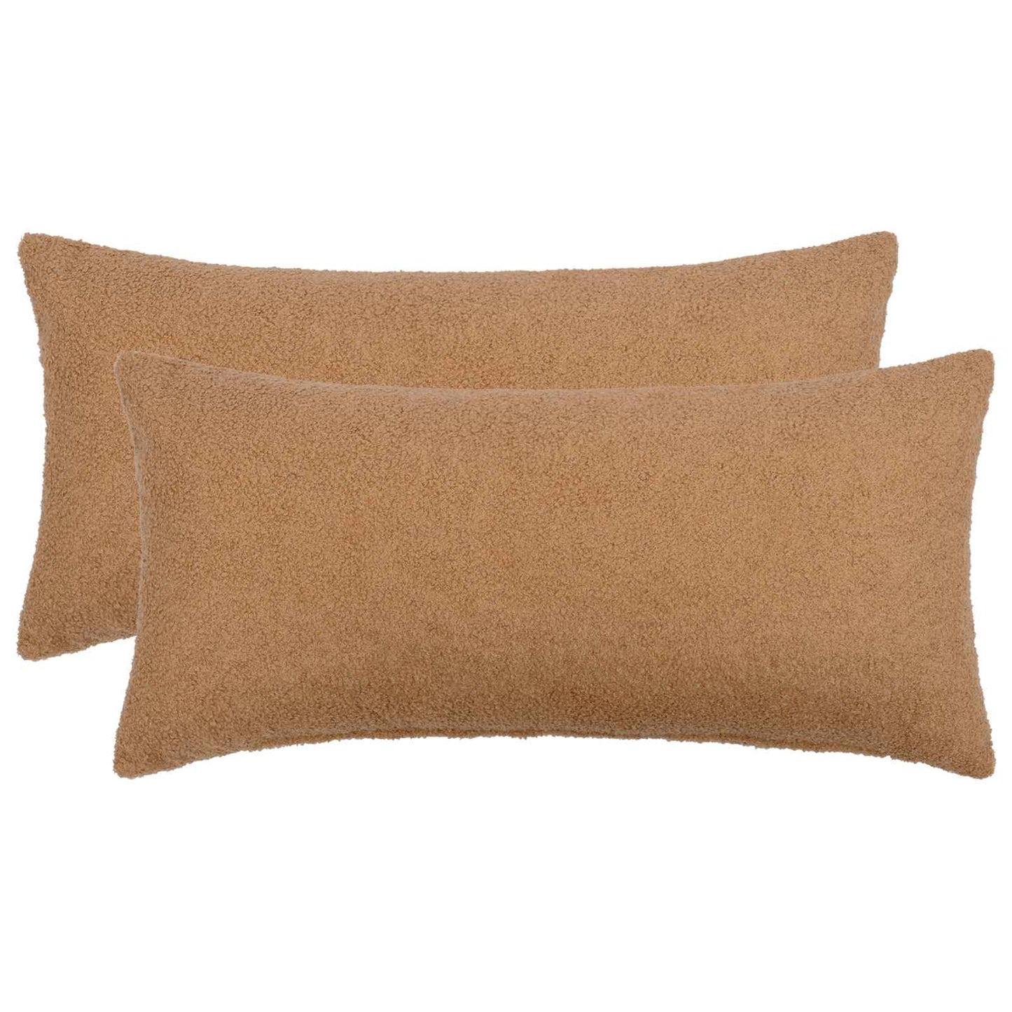 Cushion Cover 2 pcs HEERLEN Beige 40 x 80 cm Bouclé