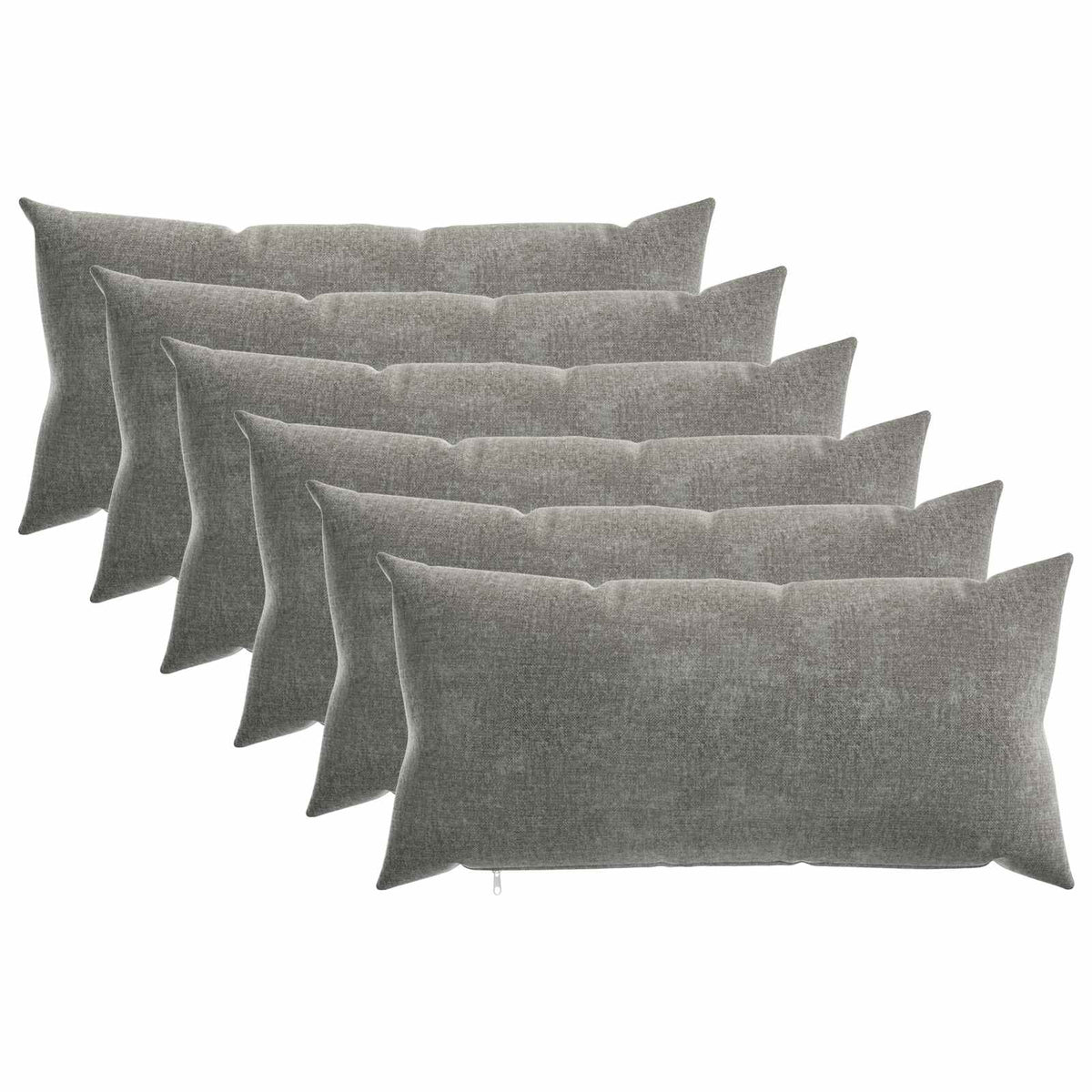 Cushion Cover 6 pcs HEERLEN Dark Grey 40 x 80 cm