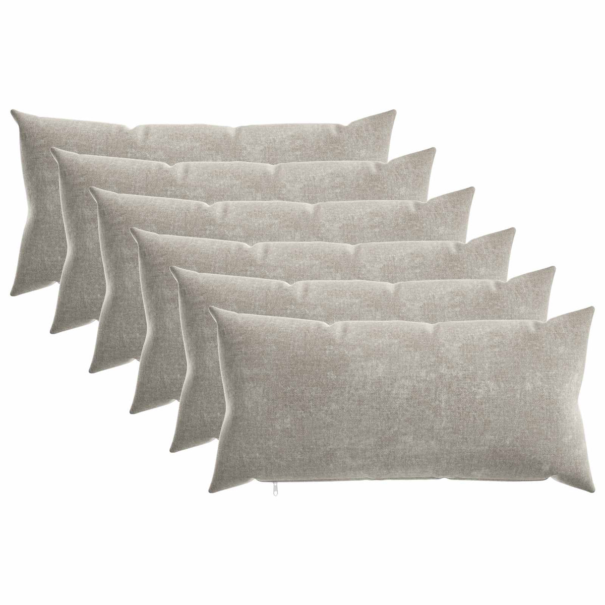 Cushion Cover 6 pcs HEERLEN Light Grey 40 x 80 cm
