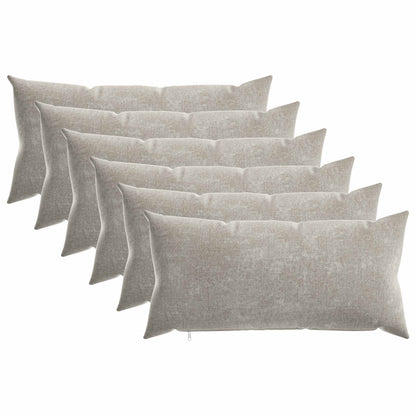 Cushion Cover 6 pcs HEERLEN Light Grey 40 x 80 cm
