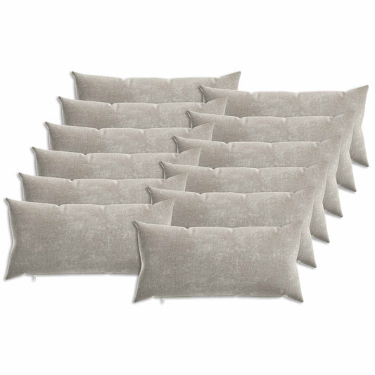 Cushion Cover 12 pcs HEERLEN Light Grey 40 x 80 cm