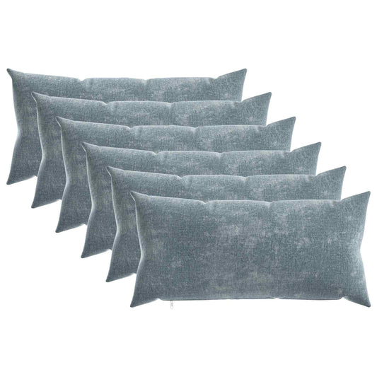 Cushion Cover 6 pcs HEERLEN Light Blue 40 x 80 cm