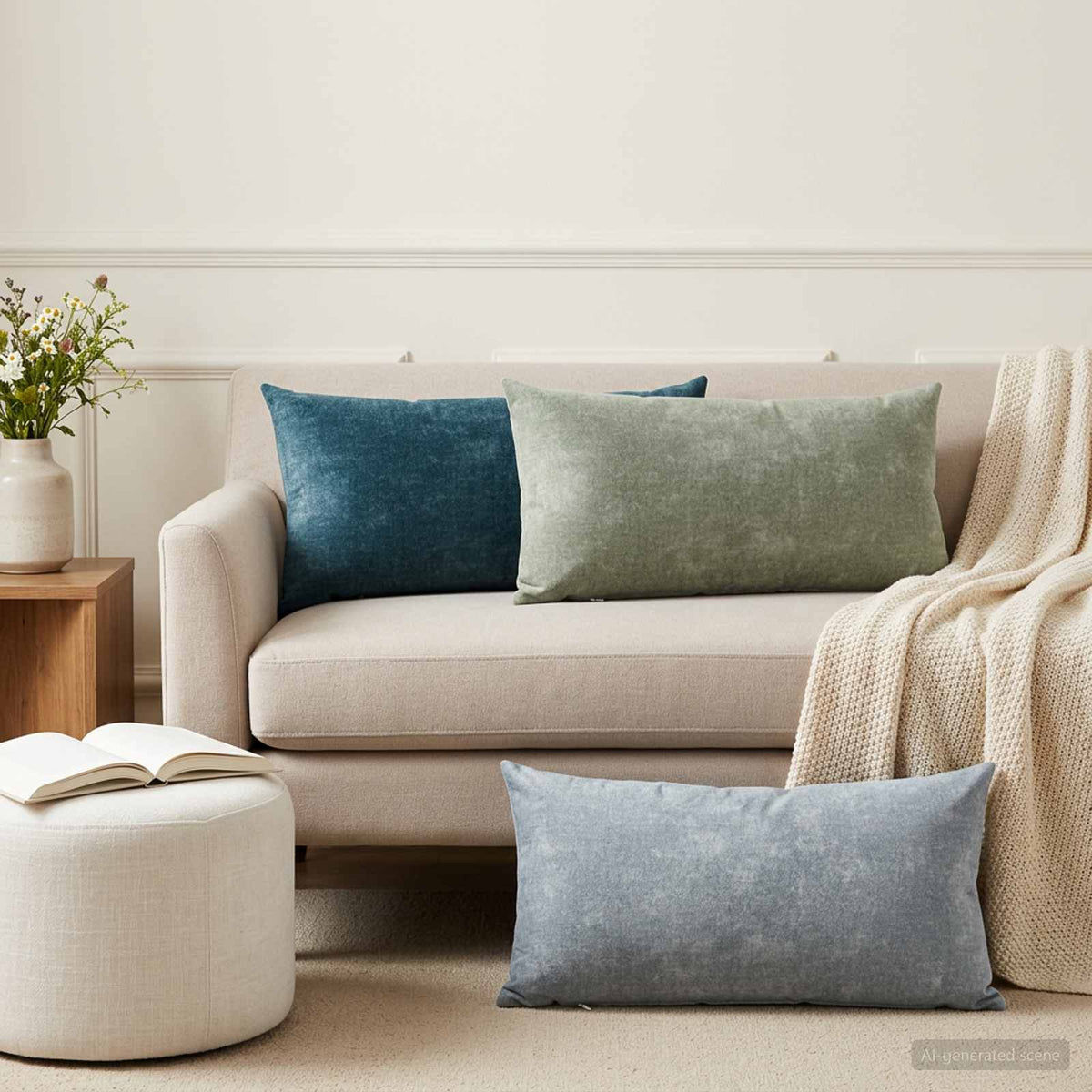 Cushion Cover 6 pcs HEERLEN Light Blue 40 x 80 cm