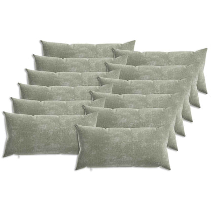 Cushion Cover 12 pcs HEERLEN Green 40 x 80 cm Chenille Fabric