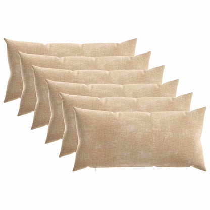 Cushion Cover 6 pcs HEERLEN Taupe 40 x 80 cm Chenille Fabric