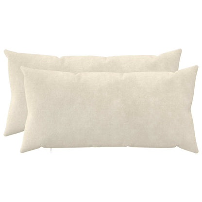 Cushion Cover 2 pcs HEERLEN Cream 40 x 80 cm Microfiber Fleece