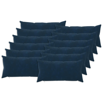 Cushion Cover 12 pcs HEERLEN Blue 40 x 80 cm Microfiber Fleece