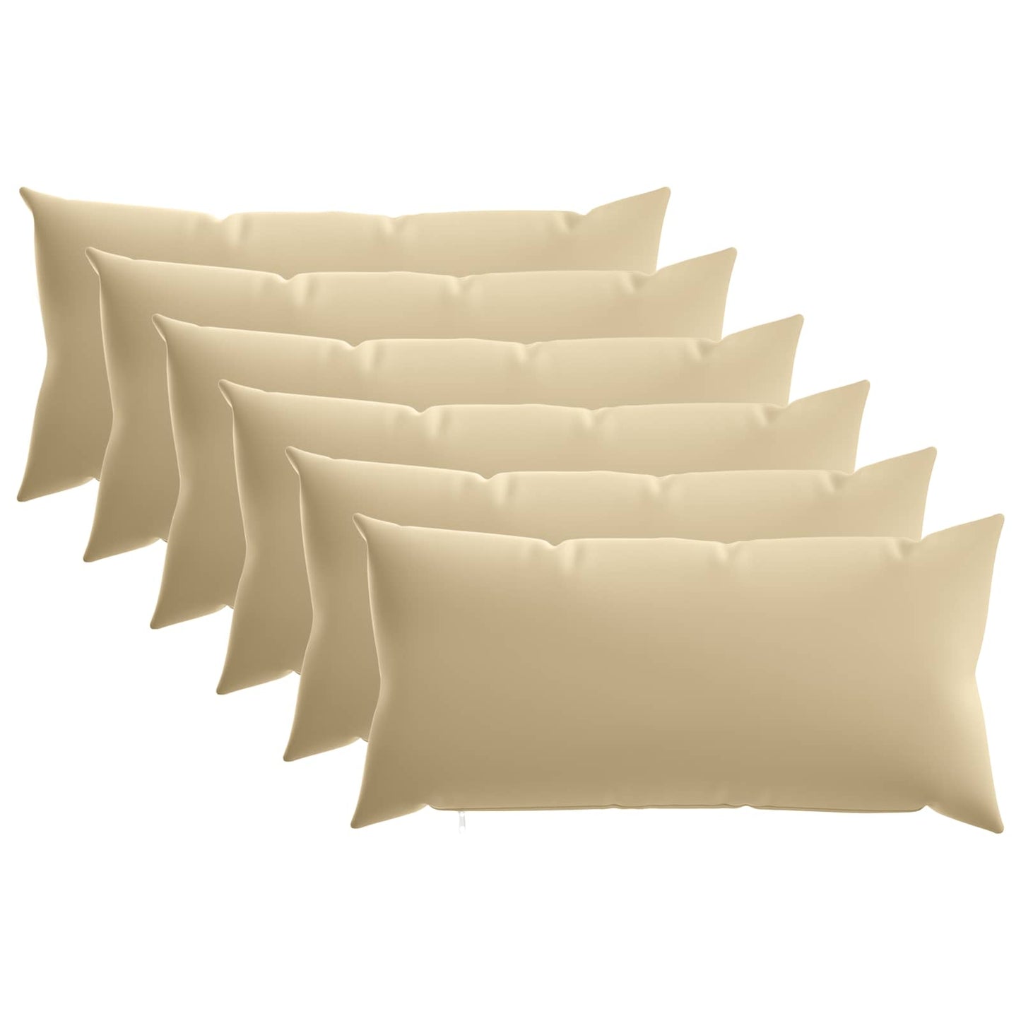 Cushion Cover 6 pcs HEERLEN Beige 40 x 80 cm Polyester
