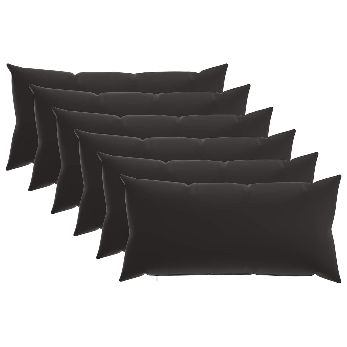Cushion Cover 6 pcs HEERLEN Black 40 x 80 cm Polyester