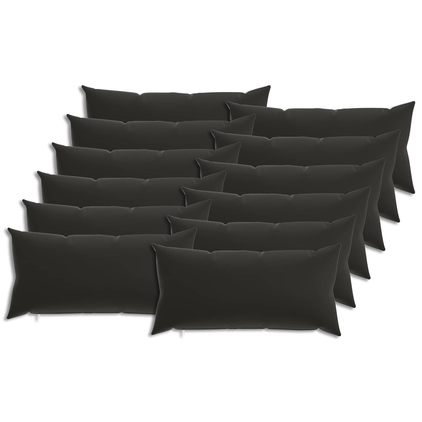 Cushion Cover 12 pcs HEERLEN Black 40 x 80 cm Polyester