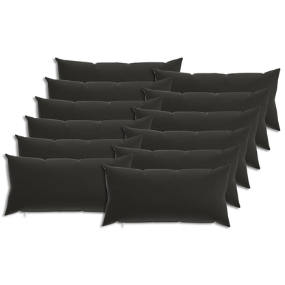 Cushion Cover 12 pcs HEERLEN Black 40 x 80 cm Polyester