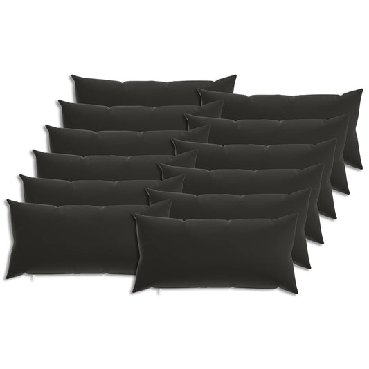 Cushion Cover 12 pcs HEERLEN Black 40 x 80 cm Polyester