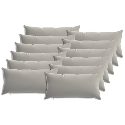 Cushion Cover 12 pcs HEERLEN Grey 40 x 80 cm Polyester