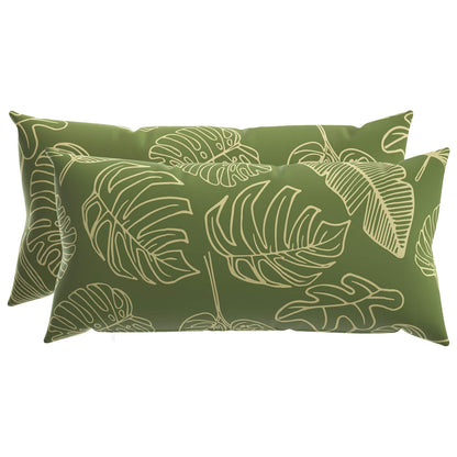 Cushion Cover 2 pcs HEERLEN Leaf Design 40 x 80 cm Polyester